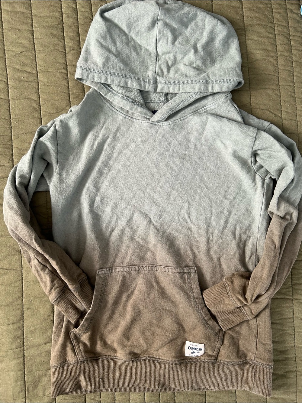 Boy’s - Oshkosh B'gosh Two-Tone Gradient Hooded Pullover in green
